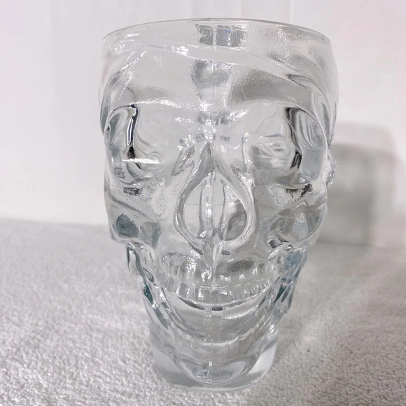 Vintage Luminarc USA Large Clear Glass Skull Mug - Picture 10 of 15